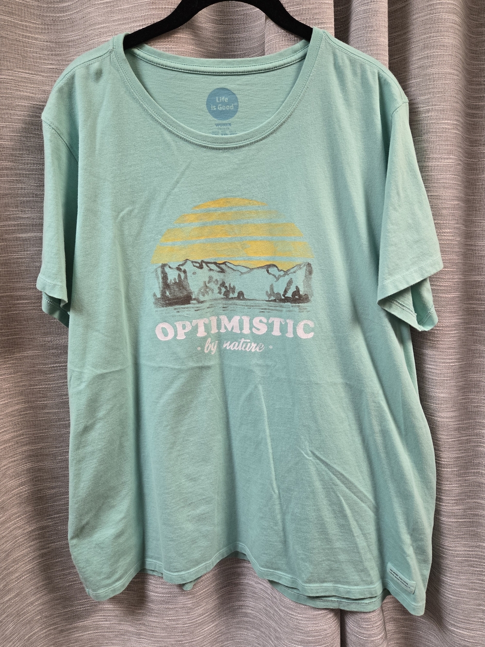 Life is Good Mint Graphic Tee - "Optimistic by Nature"